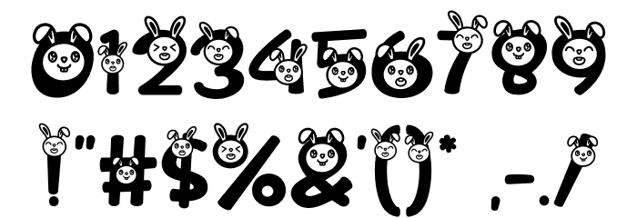 Pastel Palooza BunnyFace Font OTHER CHARS