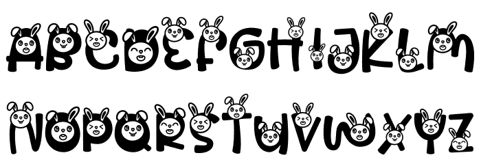 Pastel Palooza BunnyFace Font UPPERCASE