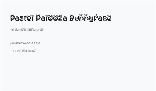 Pastel Palooza BunnyFace Business Card