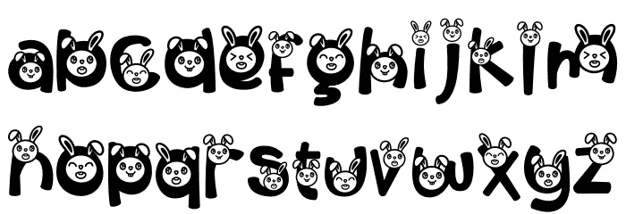 Pastel Palooza BunnyFace Font LOWERCASE