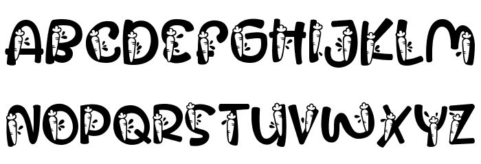 Pastel Palooza Carrot Font UPPERCASE