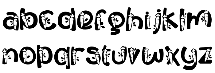 Pastel Palooza Carrot Font LOWERCASE
