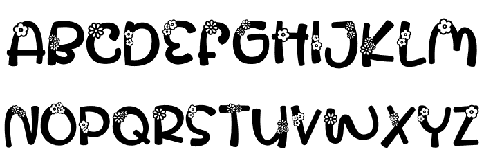 Pastel Palooza Flower Font UPPERCASE