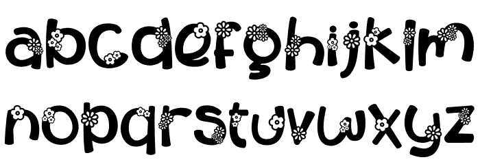 Pastel Palooza Flower Font LOWERCASE