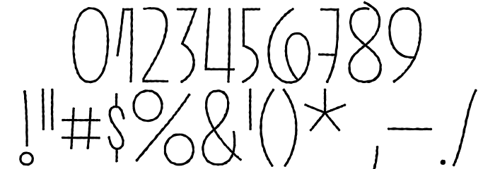 Pasto-PrintThin Font OTHER CHARS