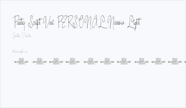 Pastry Script Vari PERSONAL Narrow Light Business Card