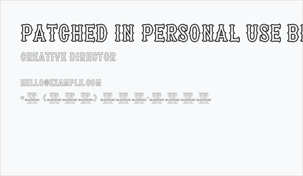 Patched In PERSONAL USE Black Business Card