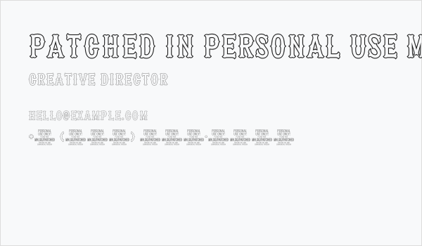 Patched In PERSONAL USE Medium Business Card