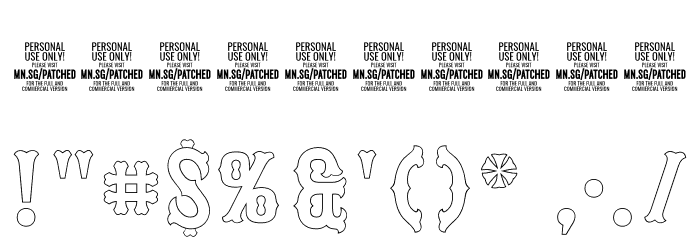 Patched In PERSONAL USE Thin Font OTHER CHARS