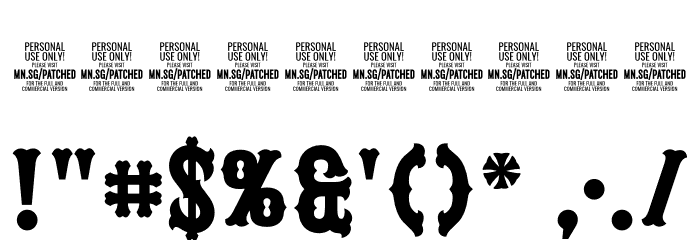 Patched PERSONAL USE ONLY Black Schriftart Anderer Schreiben