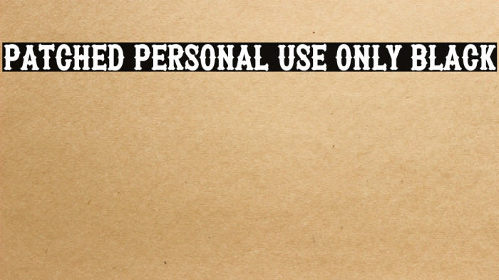 Patched PERSONAL USE ONLY Black Example 1