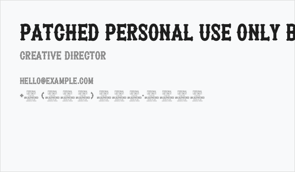 Patched PERSONAL USE ONLY Black Business Card