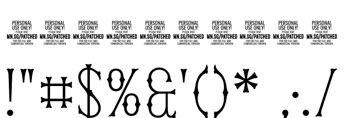 Patched PERSONAL USE ONLY Thin Font OTHER CHARS