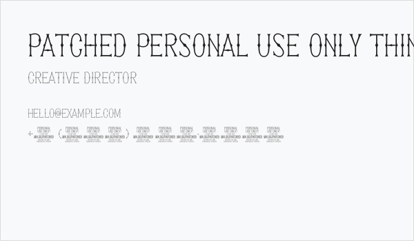 Patched PERSONAL USE ONLY Thin Business Card