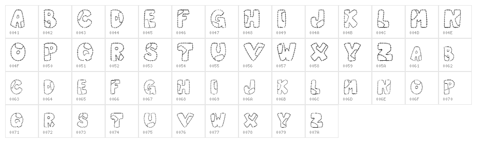 Patchwork Letter Character Map