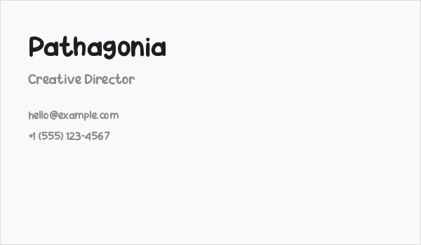 Pathagonia Business Card