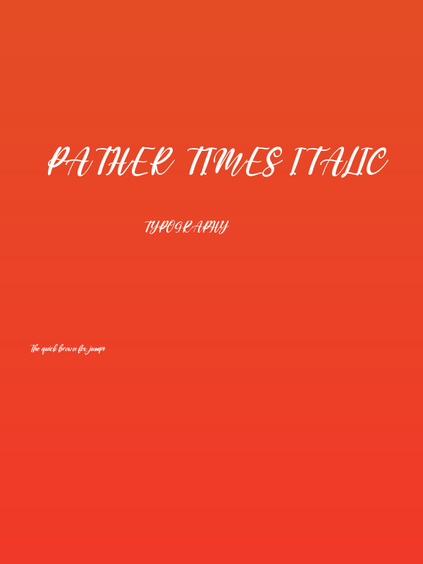 Pather Times Italic Poster