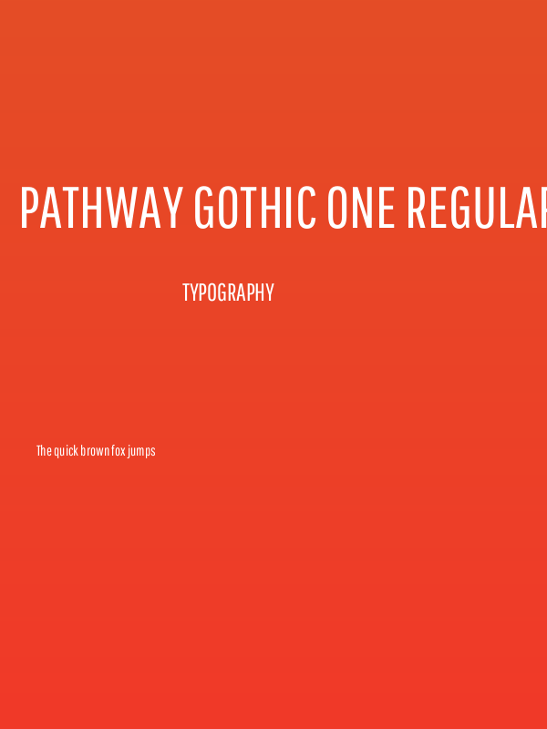 Pathway Gothic One Regular Poster