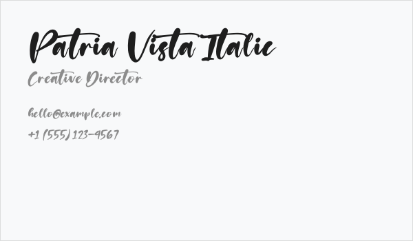 Patria Vista Italic Business Card