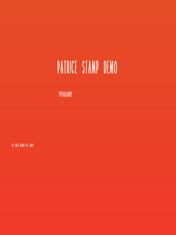 Patrice Stamp Demo Poster