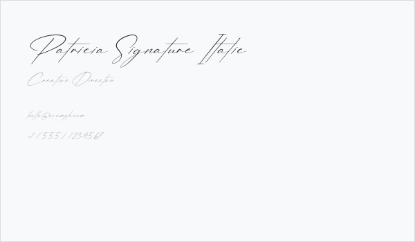 Patricia Signature Italic Business Card