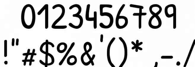 PatrickHand Font OTHER CHARS