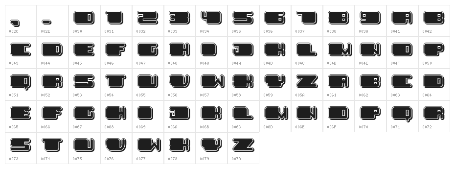 Patriotic Black Regular Character Map