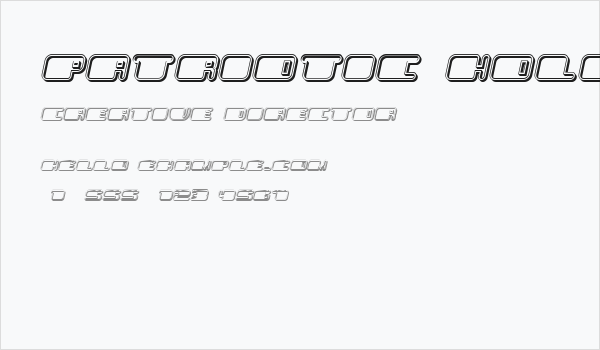 Patriotic Hollow Italic Business Card