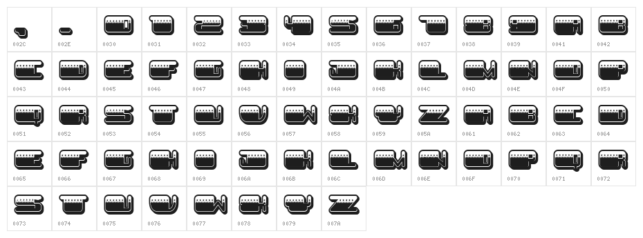 Patriotic Light Regular Character Map