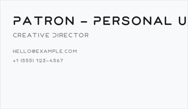 Patron - Personal Use Regular Business Card