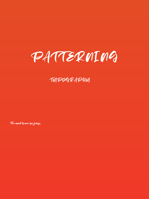 Patterning Poster