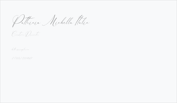 Pattricia Michella Italic Business Card