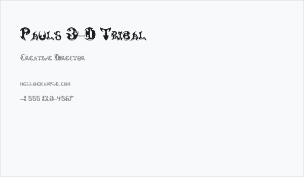 Pauls 3-D Tribal Business Card