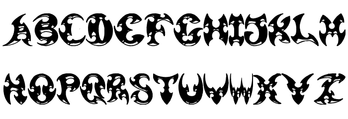 Pauls 3-D Tribal Font LOWERCASE