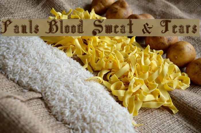 Pauls Blood Sweat & Tears Font examples