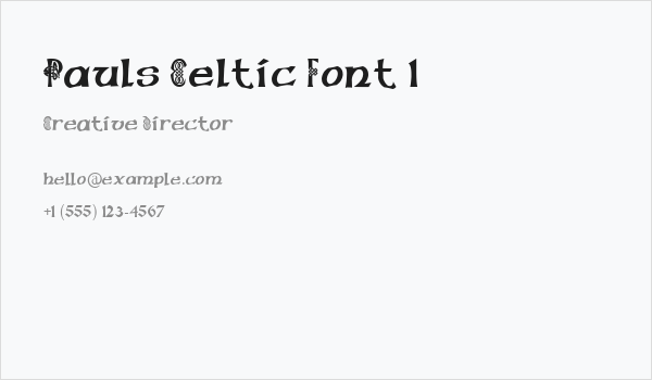 Pauls Celtic Font 1 Business Card
