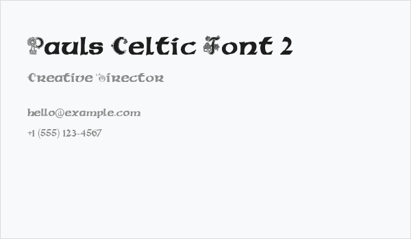 Pauls Celtic Font 2 Business Card