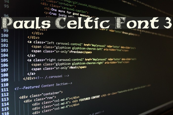 Pauls Celtic Font 3 Font examples