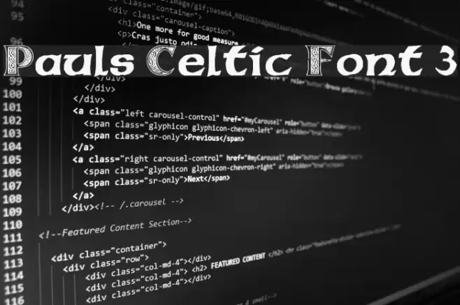 Pauls Celtic Font 3 Font examples