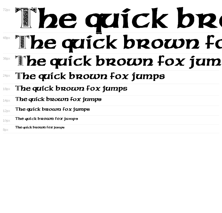 Pauls Celtic Font 3 Waterfall