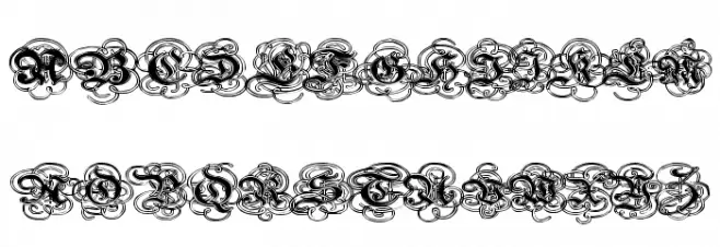 Pauls Gothic Curls Caratteri MAIUSCOLE
