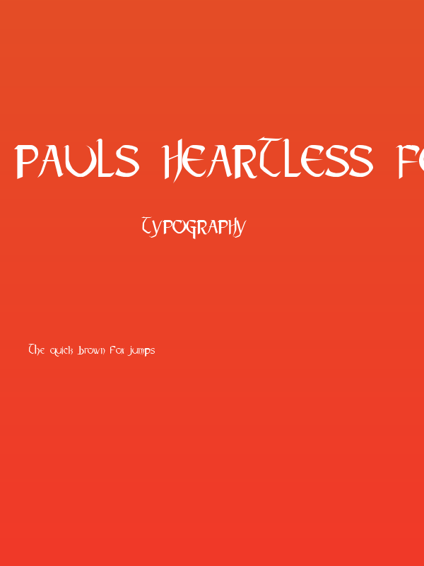 Pauls Heartless Font Poster