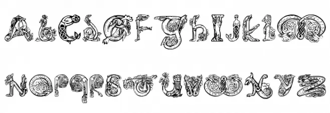 Pauls Illuminated Celtic Font Polices MAJUSCULES