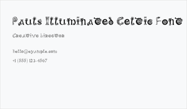 Pauls Illuminated Celtic Font Business Card