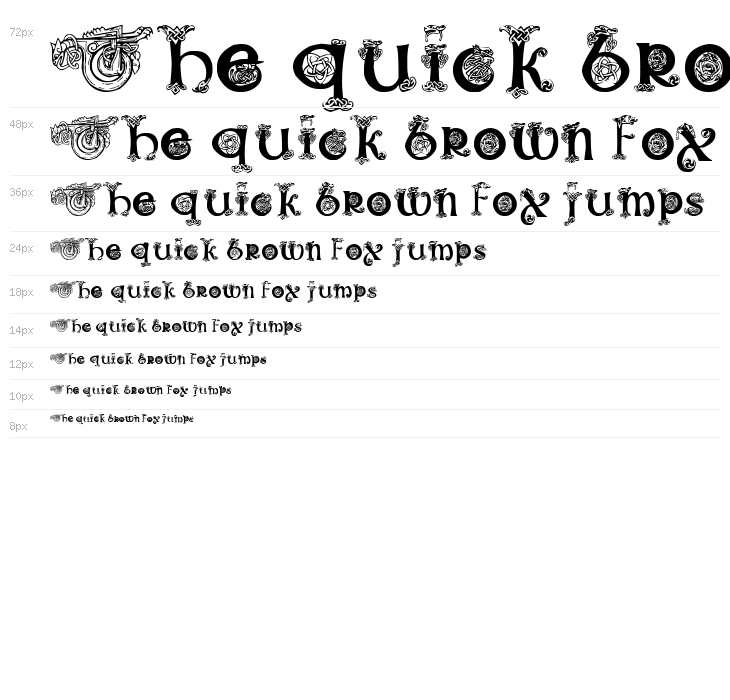 Pauls Illuminated Celtic Font Waterfall