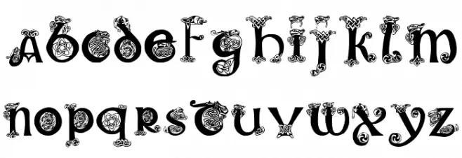 Pauls Illuminated Celtic Font フォント 小文字