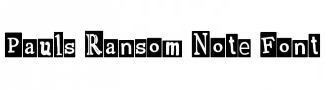 Pauls Ransom Note Font  नि: शुल्क फ़ॉन्ट्स डाउनलोड