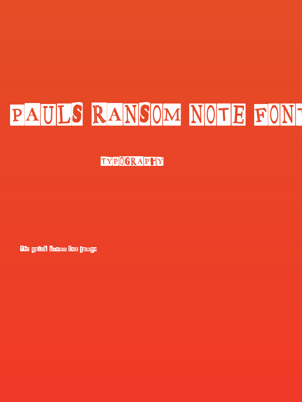 Pauls Ransom Note Font Poster