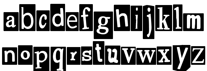 Pauls Ransom Note Font Font LOWERCASE