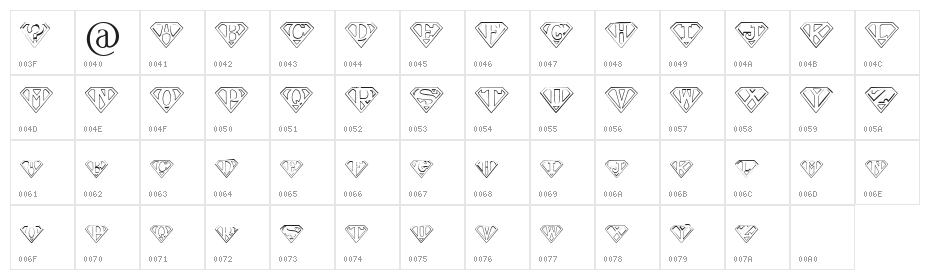 Pauls SUPER Font Character Map